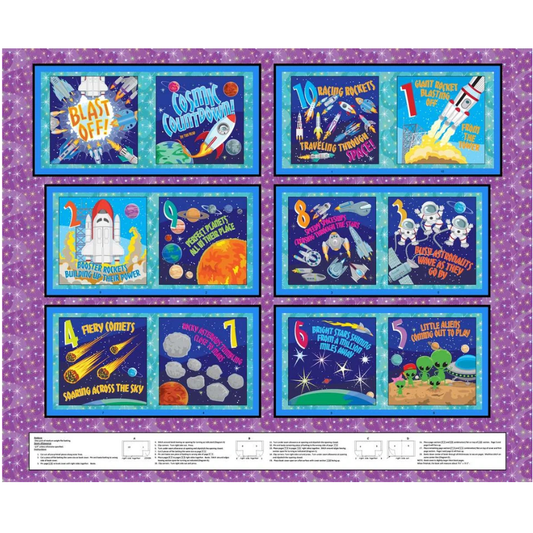 Cosmic Countdown ~ Book Panel ~ 3646BP-55 Purple