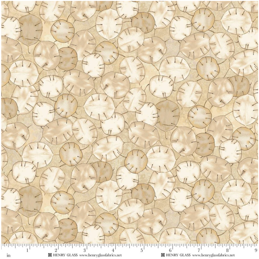 Oak and Berries ~ Silver Doller Petals ~ 3651-44 Cream