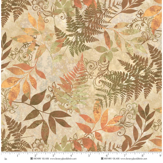 Oak and Berries ~ Mixed Media Leaves ~ 3648-44 Cream