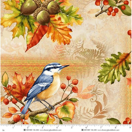 Oak and Berries ~ Oak and Berries Patchwork ~ 3657-44 Cream Multi