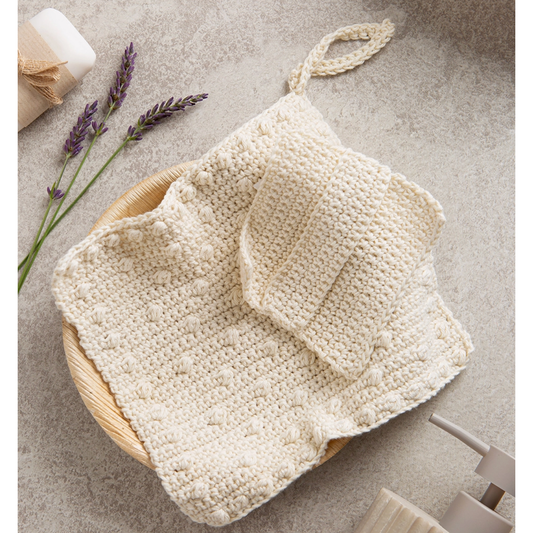 Wool Couture Company | Face Cloth and Scrub Pad Crochet Kit - Cream