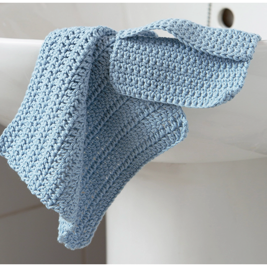 Wool Couture Company | Face Cloth and Scrub Pad Crochet Kit - Baby Blue