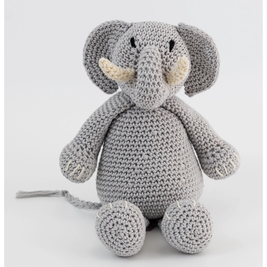 Wool Couture Company | Roy Elephant Cotton Crochet Kit - Light Grey