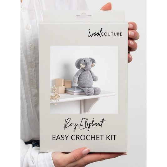 Wool Couture Company | Roy Elephant Cotton Crochet Kit - Mushroom