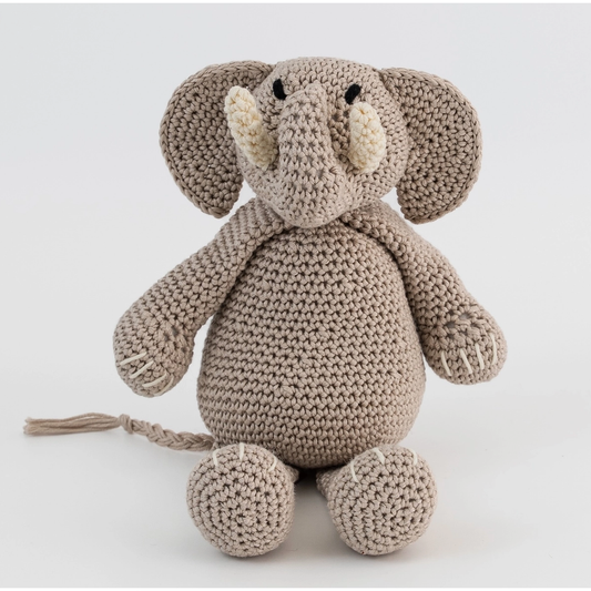 Wool Couture Company | Roy Elephant Cotton Crochet Kit - Mushroom