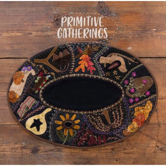 Primitive Gatherings ~ Fall Crazy Tablemat Wool Applique Kit