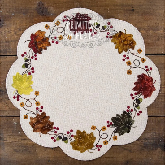 Primitive Gatherings ~ Fall Leaves Tablemat Wool Applique Kit