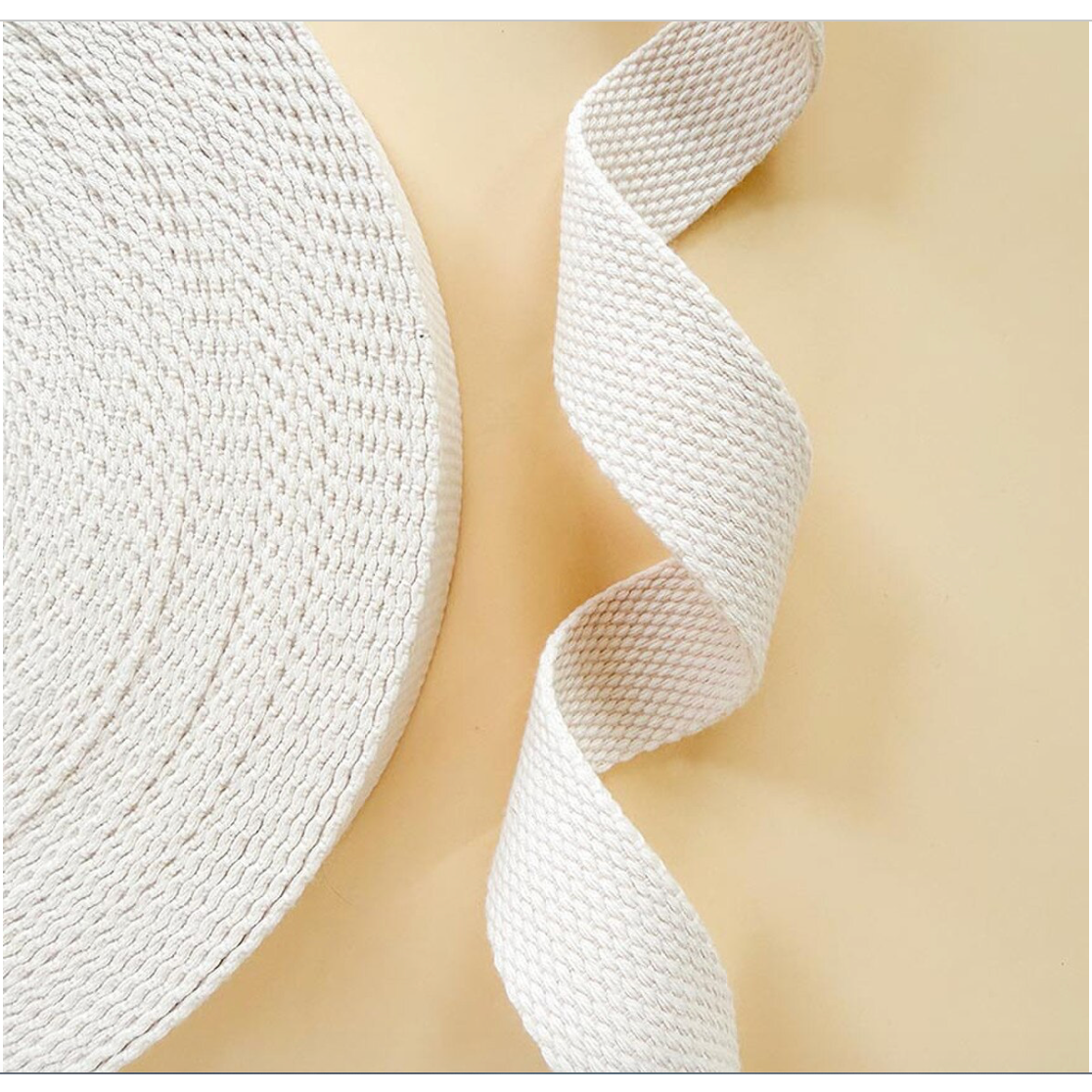 Minki Kim ~ 1" Cotton Webbing - Cream