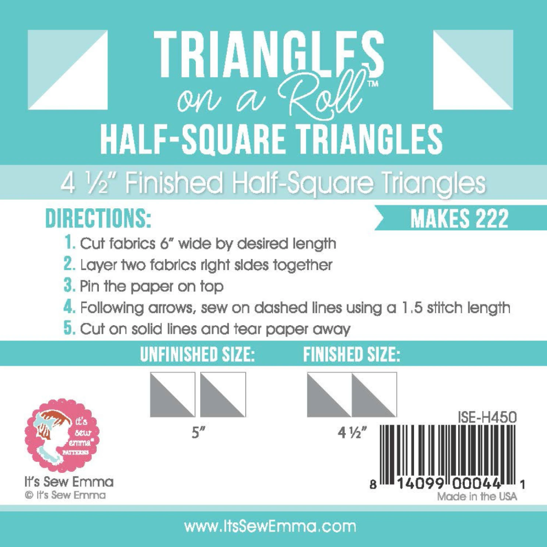 ﻿It's Sew Emma ~ Triangles on a Roll 4-1/2in Half Square 50ft Roll