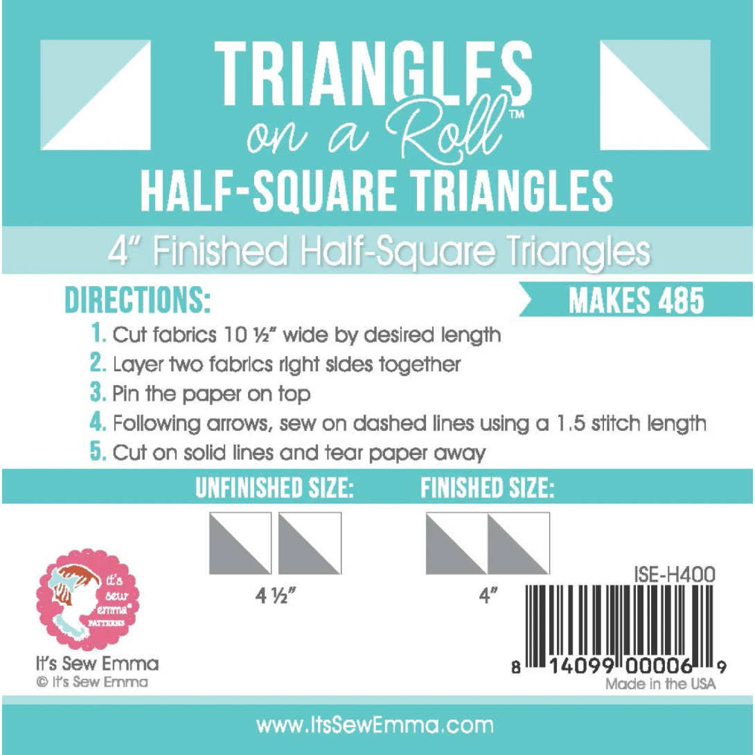 ﻿It's Sew Emma ~ Triangles on a Roll 4in Half Square 50ft Roll