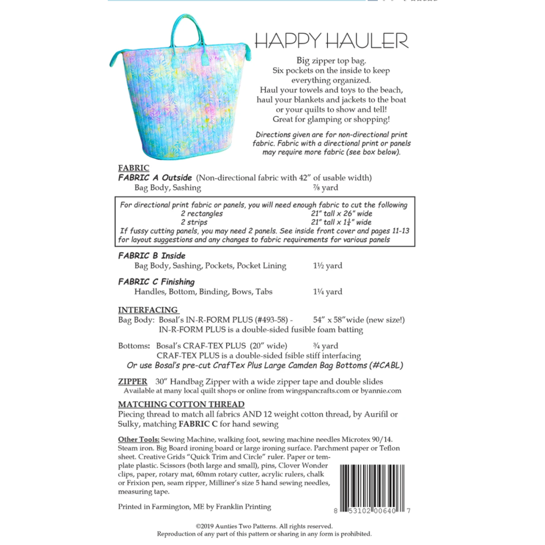 Aunties Two ~ Happy Hauler Bag Pattern