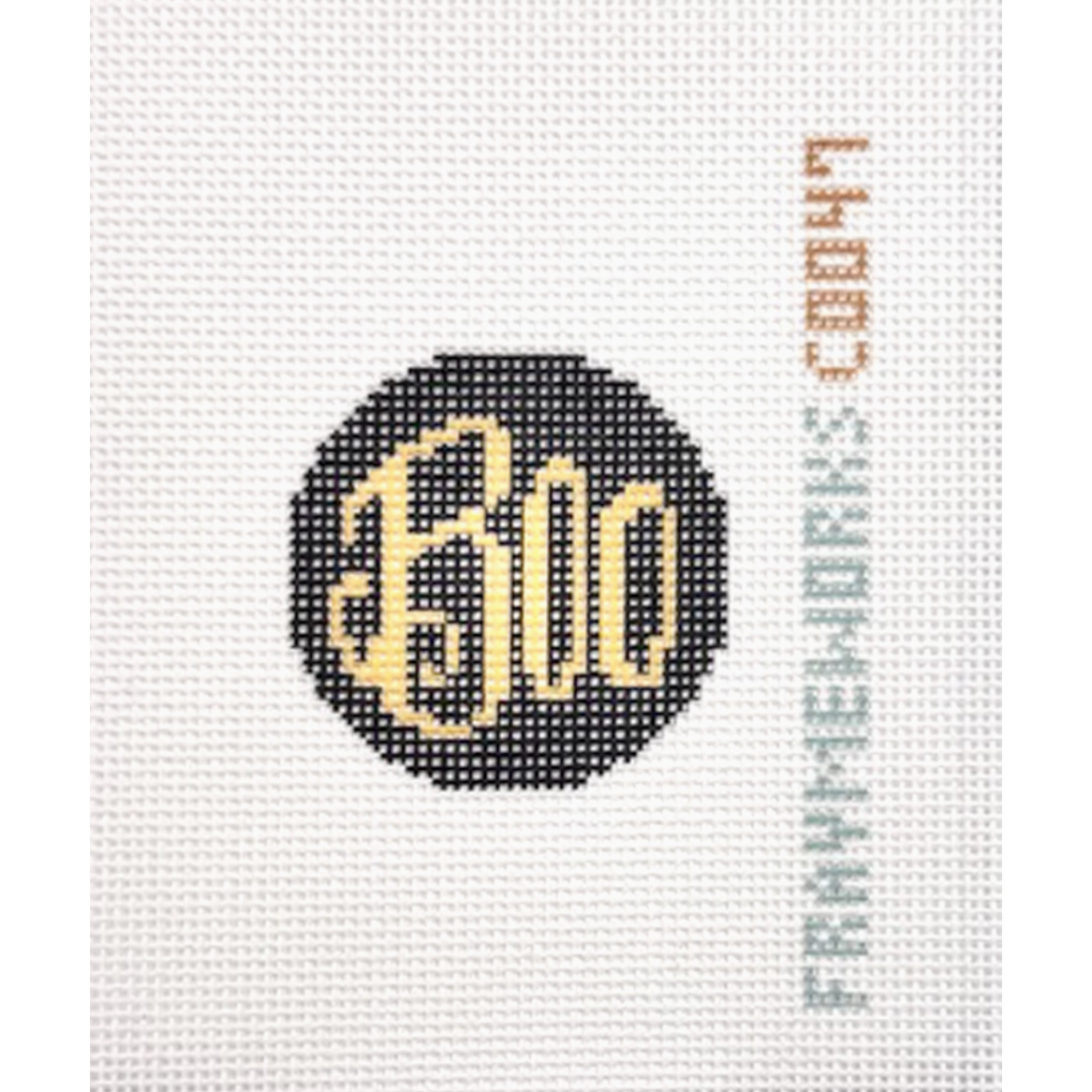 Frameworks | Boo Black 1.75" Round Mini Needlepoint Canvas
