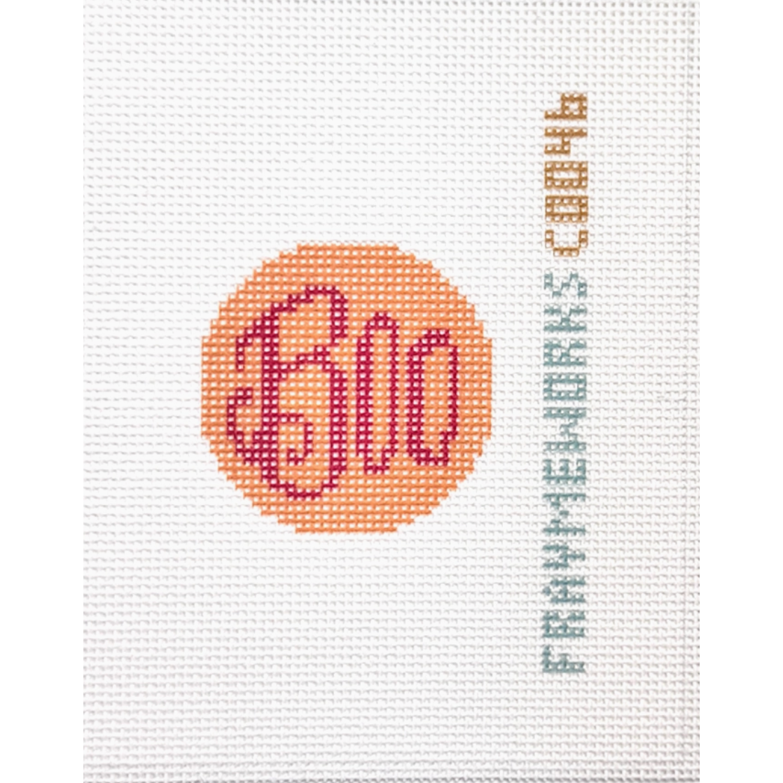 Frameworks | Boo Orange 1.75" Round Mini Needlepoint Canvas