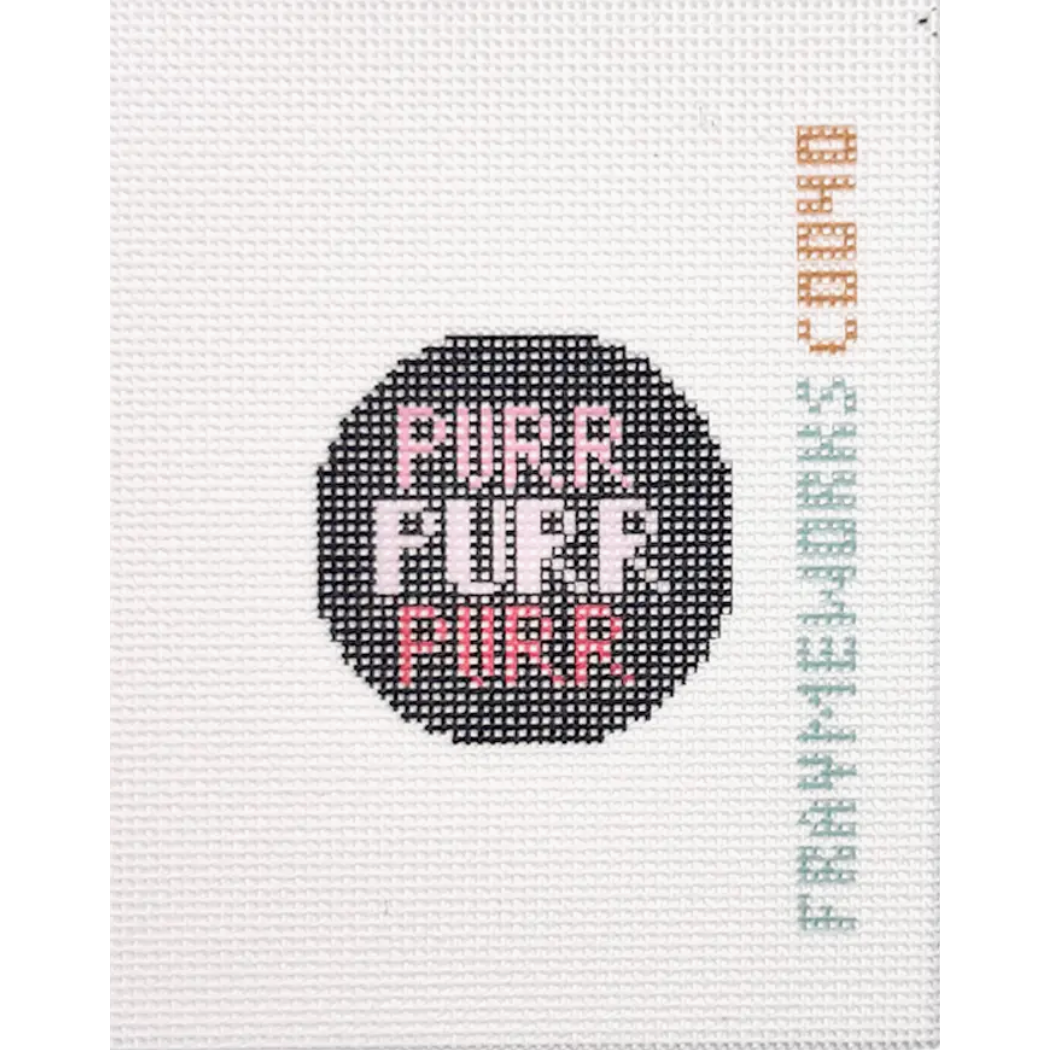 Frameworks | Purr 1.75" Round Mini Needlepoint Canvas