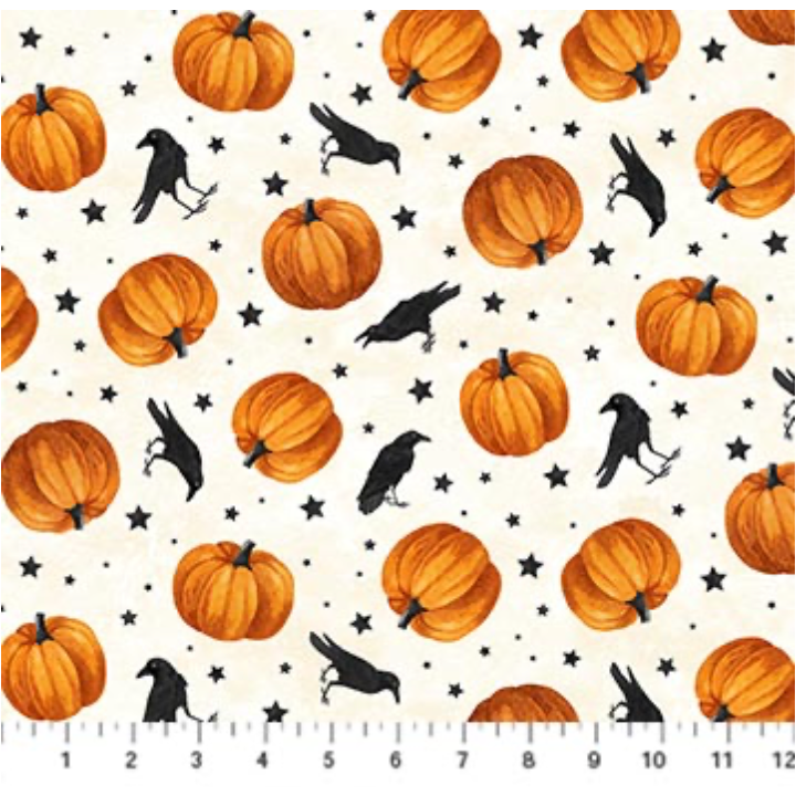 Twilight ~ Crows & Pumpkins ~ 29819-11 Off-White Multi
