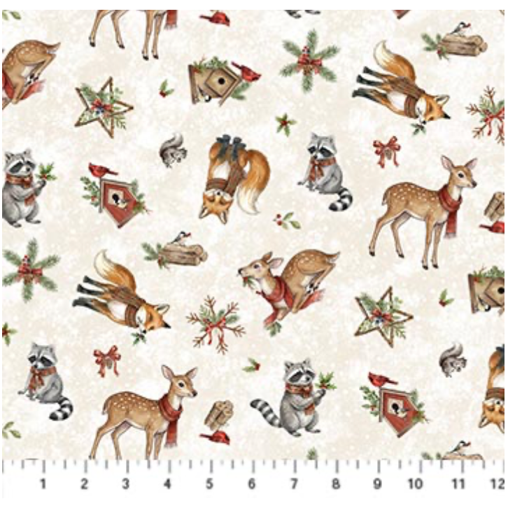 Winter Gathering ~ Animal Toss ~ DP29893-11 Cream Multi