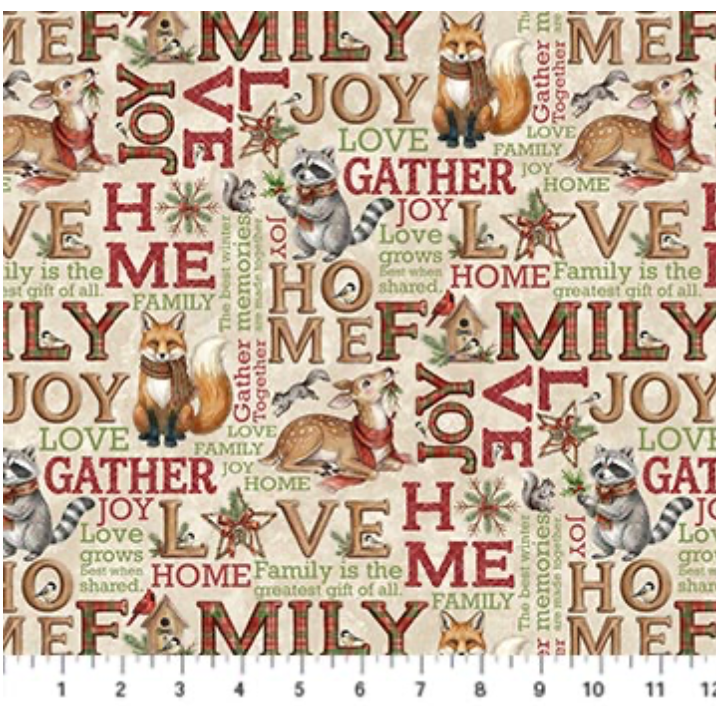 Winter Gathering ~ Words ~ DP29894-14 Beige Multi