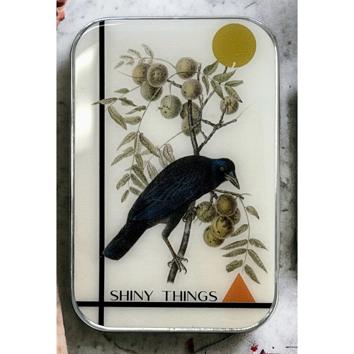 Tin Container with Magnet Large | Cow Tin Shiny Things