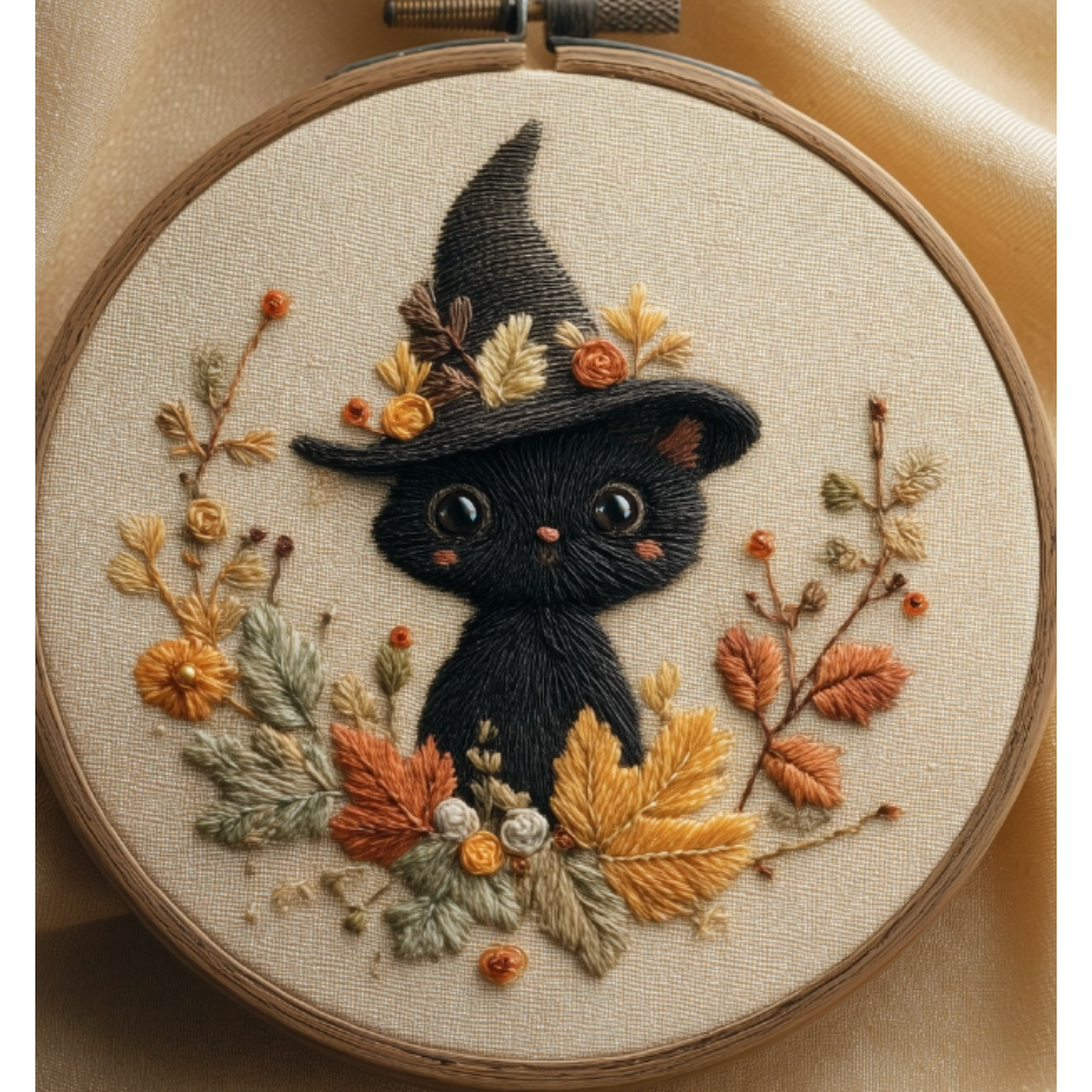 Darby and Windsor | Little Black Cat Embroidery Kit