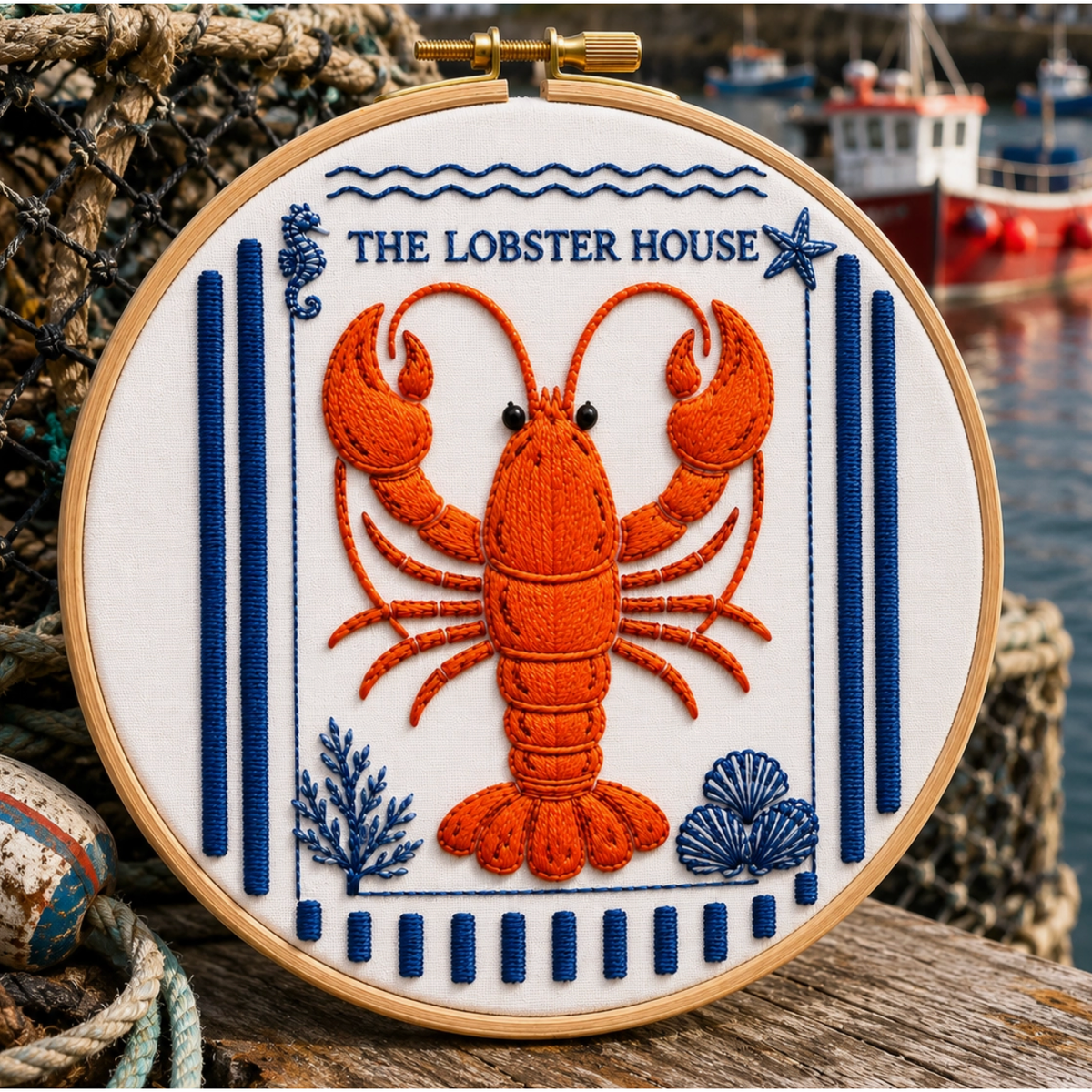 Darby and Windsor | The Lobster House Embroidery Kit