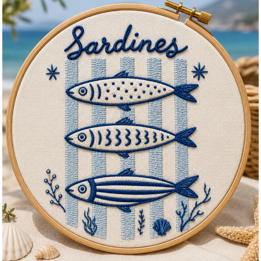 Darby and Windsor | Sardines Embroidery Kit