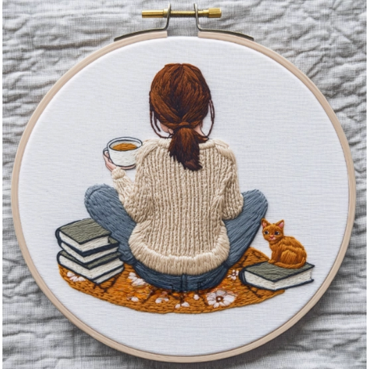 Darby and Windsor | Books, Tea and Friends Embroidery Kit