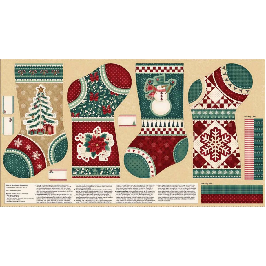 Gifts of Gratitude | Stocking Panel 2538P-41 Tan