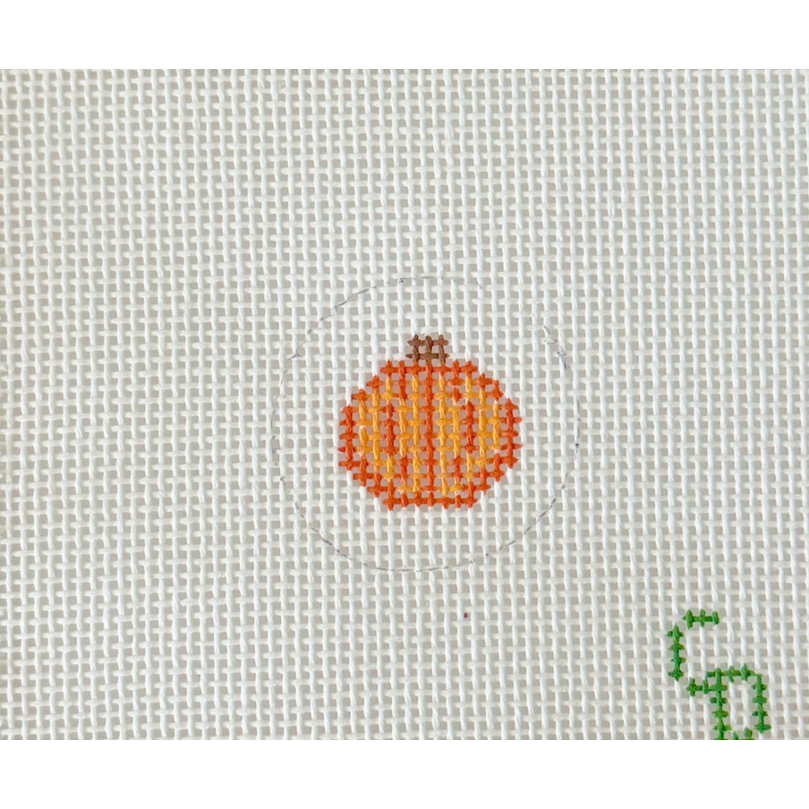 Cotswold Co Designs | Mini 1” Pumpkin Key Chain Needlepoint Canvas