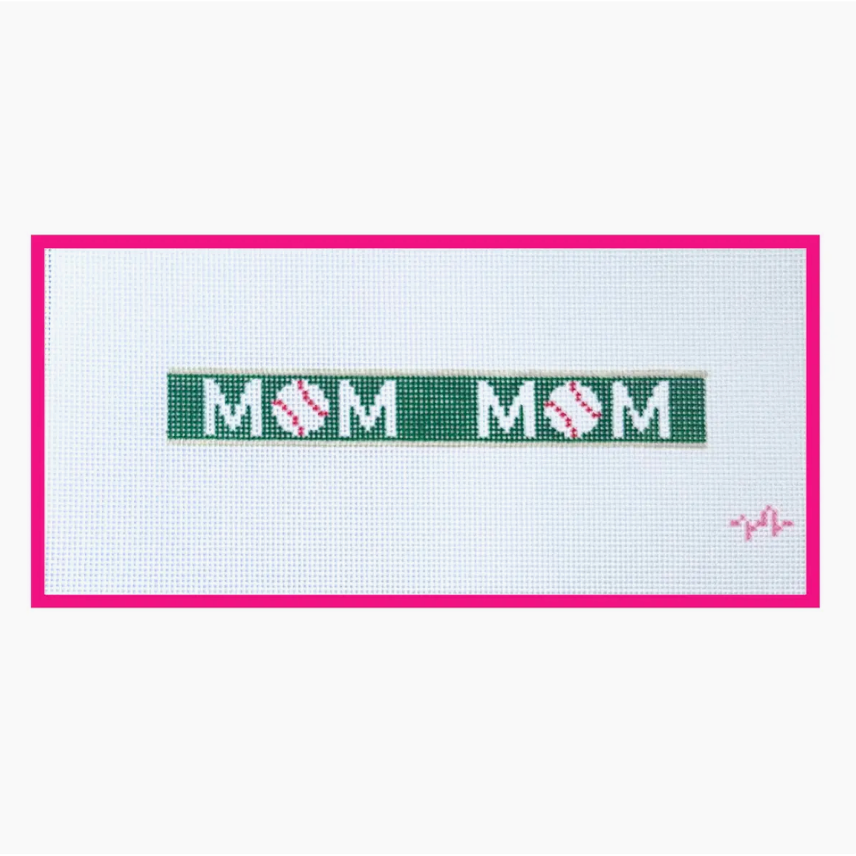 Code Thread Needlepoint | Baseball Mom Keyfob Needlepoint Canvas