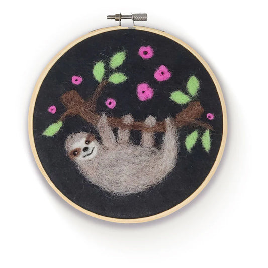 The Crafty Kit Company ~ Sloth in A Hoop Needle Felting Kit