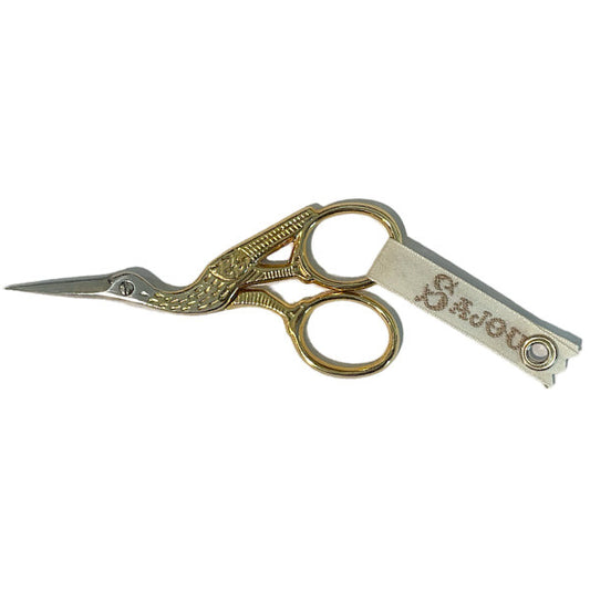 Sajou Stork Embroidery Scissors ~ Gilded - Small