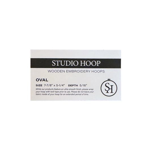 Studio Hoop | Wooden Embroidery Hoop - 7 7/8" x 5 1/4" Oval - 5/16"