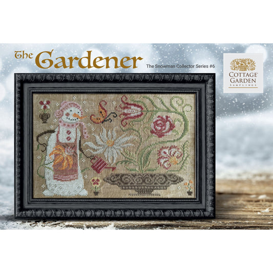 Cottage Garden Samplings ~ Snowman Collector Series ~ The Gardener Pattern #6