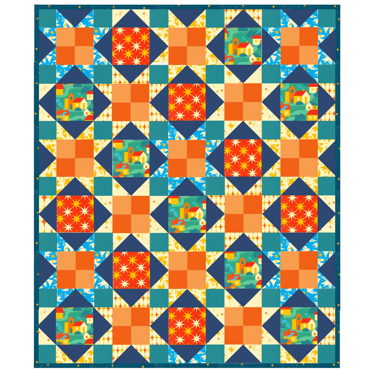 Star-Patched Lovers Quilt Kit with Under The Same Sky Fabrics