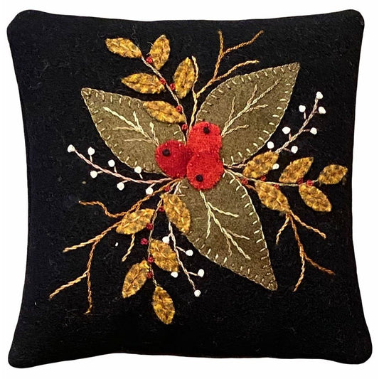 Karen Yaffe Designs ~ Winterberry Pincushion Wool Applique Pattern