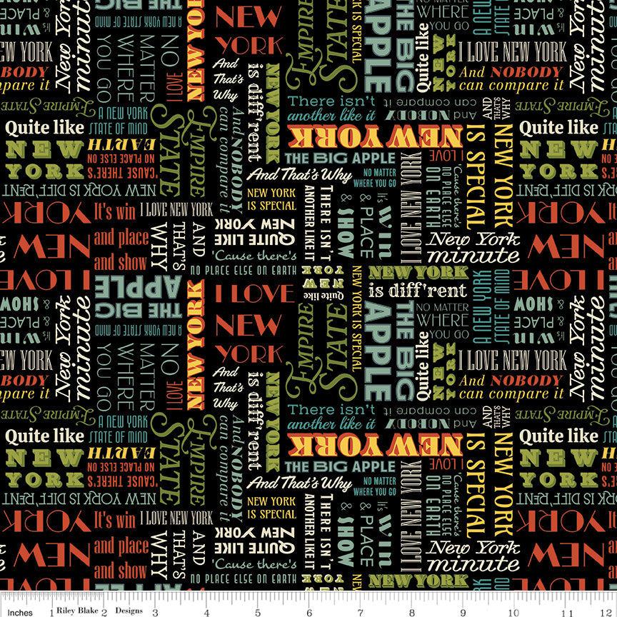 I Love New York ~ Word Toss ~ C16073 Black