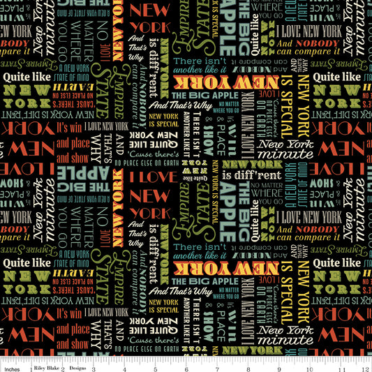 I Love New York ~ Word Toss ~ C16073 Black