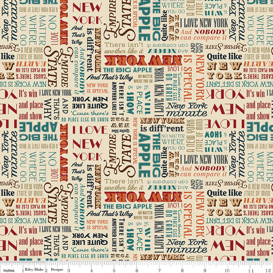 I Love New York ~ Word Toss ~ C16073 Cream
