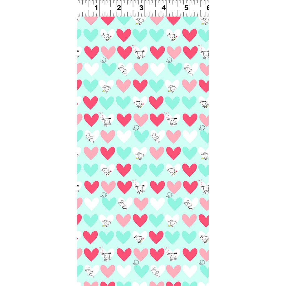 Love is in the Air ~ Peekaboo Hearts ~ Y4292-103 Aqua