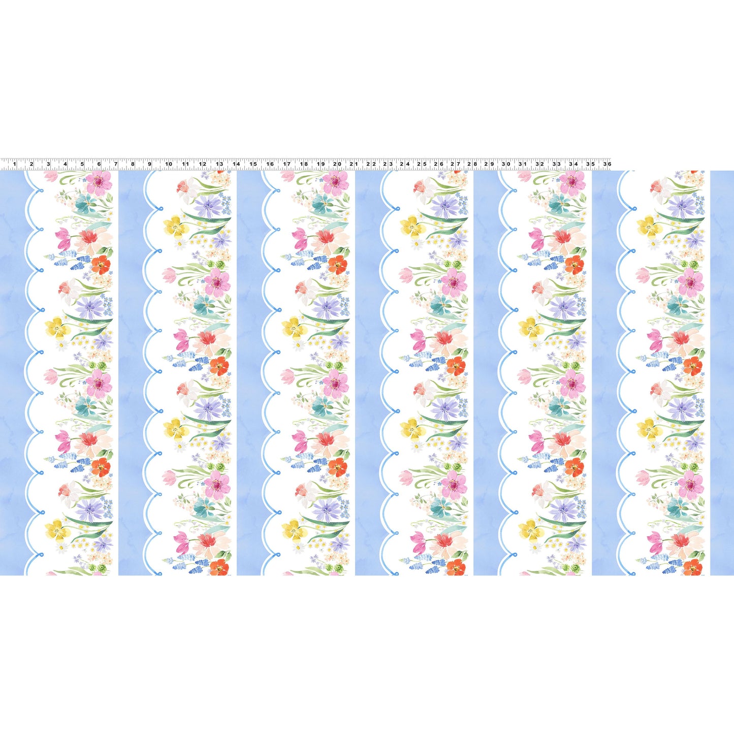 Spring Cheer ~ Pictoral Stripe ~ Y4688-87 Multi