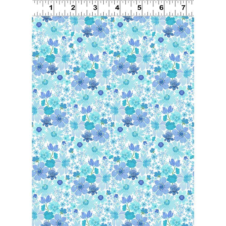 Spring Cheer ~ Small Floral ~ Y4692-90 Blue