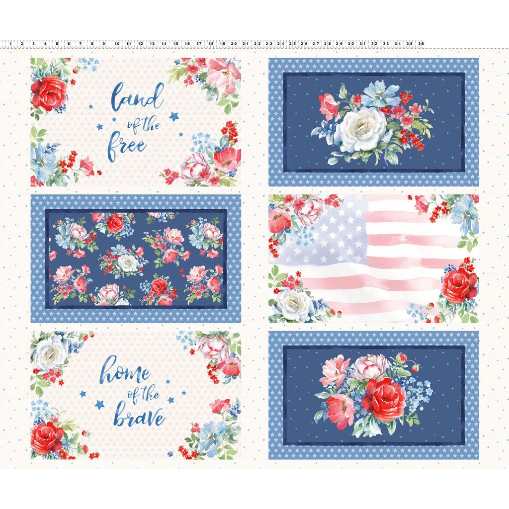 Americana ~36" Placemat Panel ~ Y4771-55 Multi Color