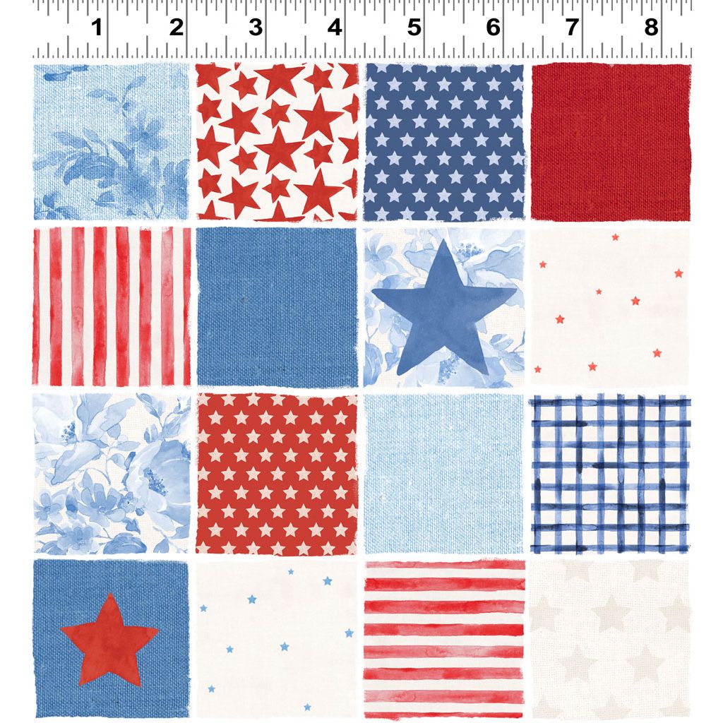 Americana ~ Patchwork ~ Y4773-55 Multi Color