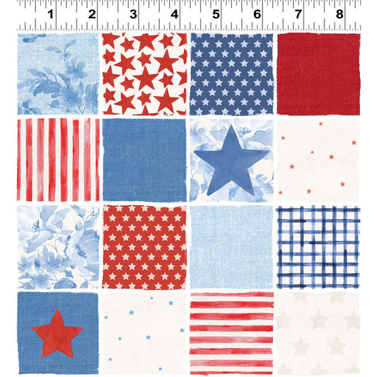 Americana ~ Patchwork ~ Y4773-55 Multi Color