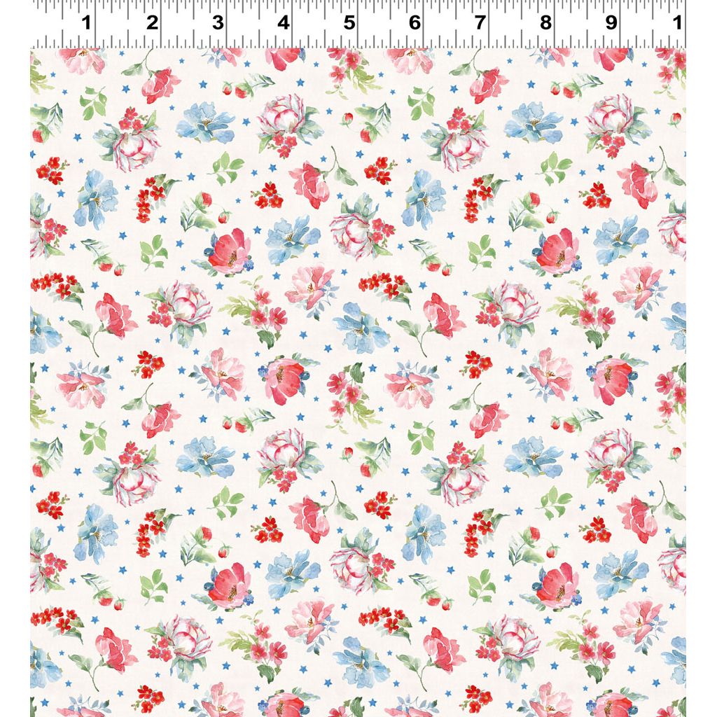 Americana ~ Medium Floral ~ Y4774-2 Light Cream