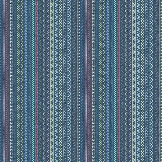 The Secret Life of Squirrels IV ~ Stripe ~ Y4901-89 Dark Denim