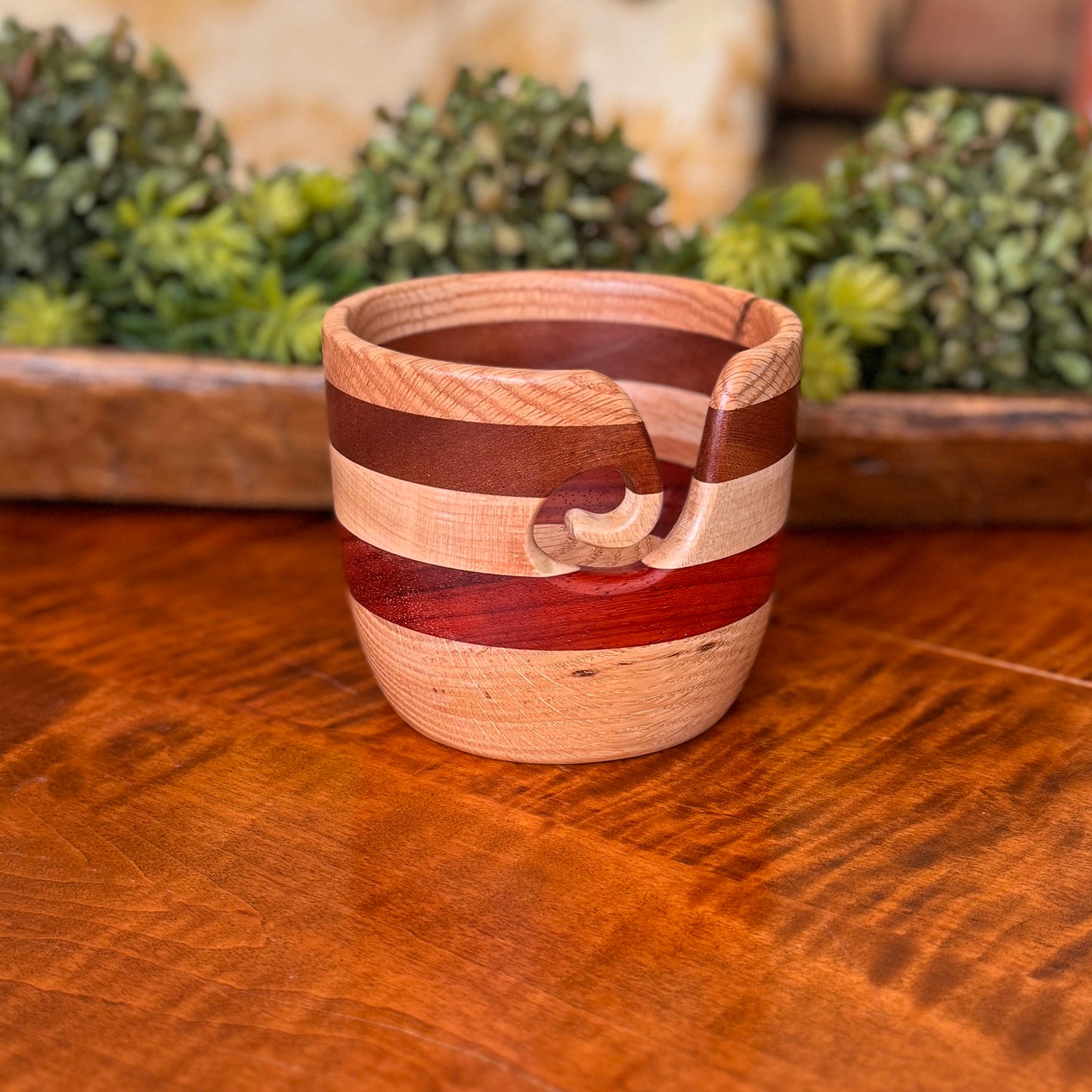 Hand-Crafted Wood Yarn Bowl