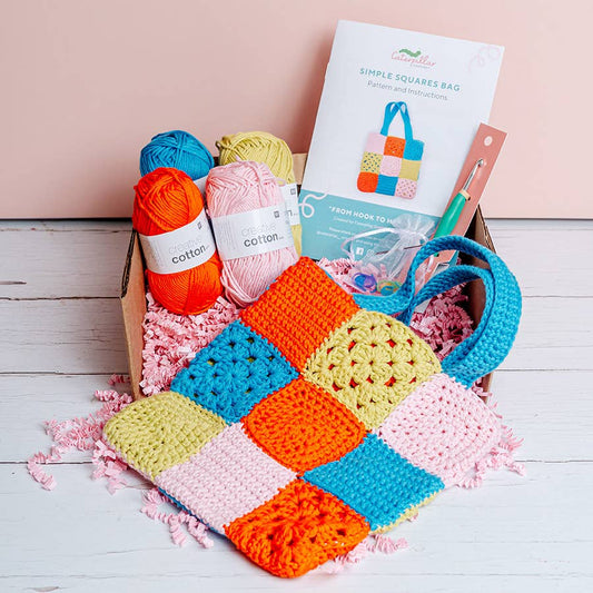 Crochet Kit - Simple Squares Bag