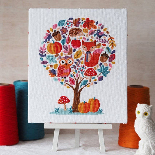 Hello Pumpkin - Cross Stitch Kit: Full kit (14 count aida)