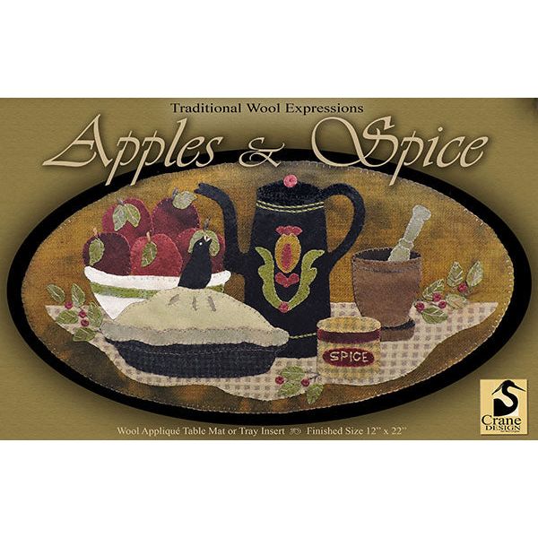 Crane Design ~ Apples & Spice Wool Applique Pattern